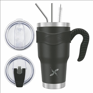 30oz Insulated Tumbler With 2 Lids and 2 Straws, Stainless Steel Double Vacuum Coffee Tumbler Cup